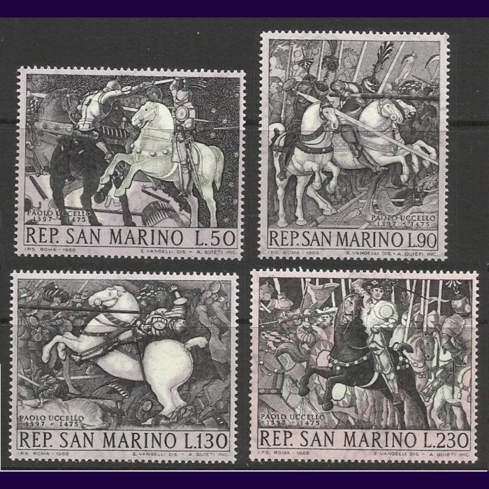 SAVAŞ TEMALI TABLOLAR-1968 SAN MARINO-DAMGASIZ MNH TAM SET