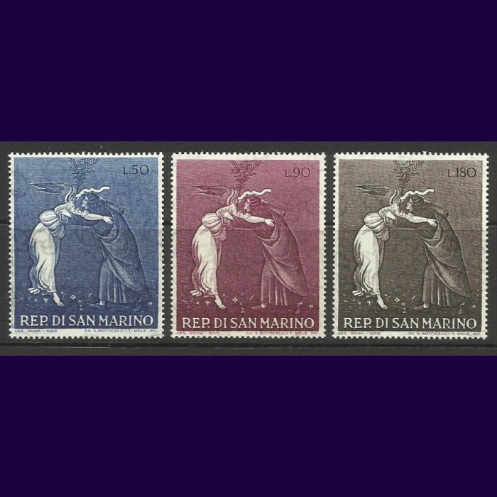 TABLOLAR-1968 SAN MARINO-DAMGASIZ MNH TAM SET