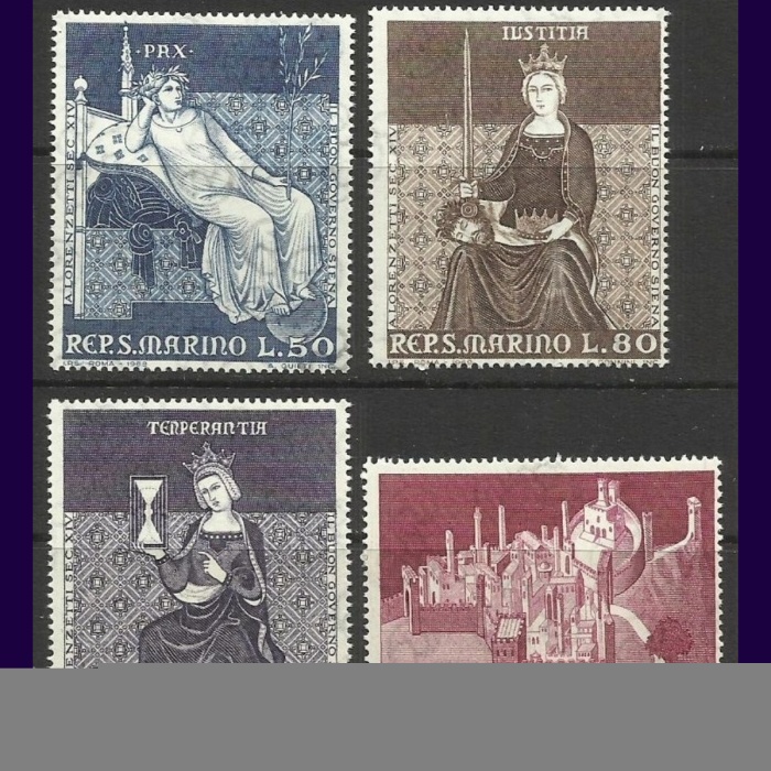 TABLOLAR-1969 SAN MARINO-DAMGASIZ MNH TAM SET