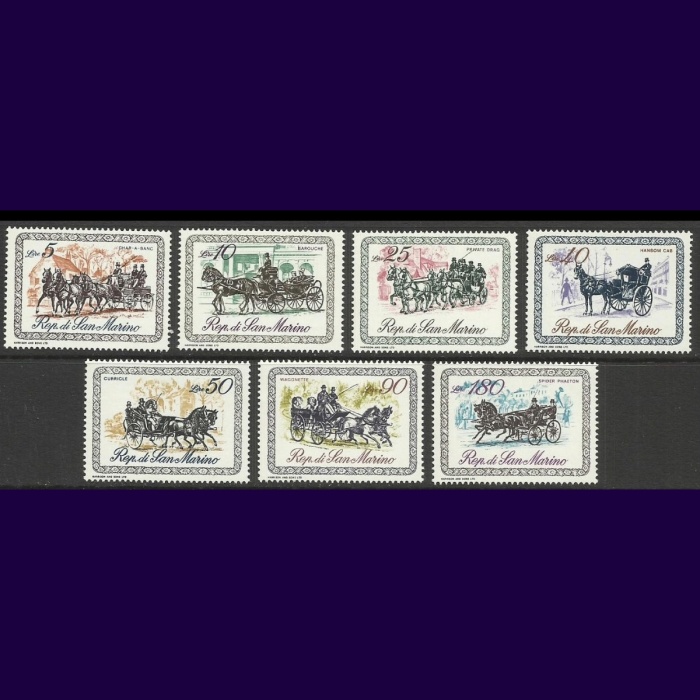 AT ARABALARI-1969 SAN MARINO-DAMGASIZ MNH TAM SET