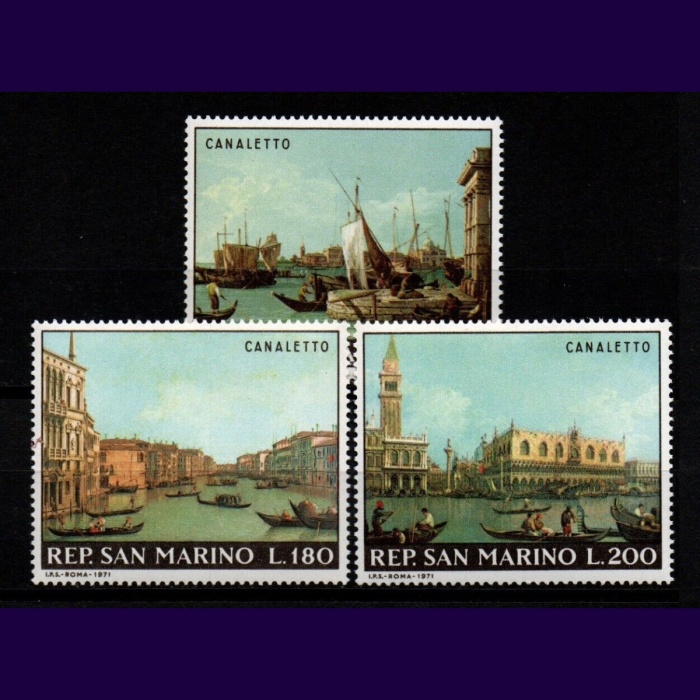 TABLOLAR-1971 SAN MARINO-DAMGASIZ MNH TAM SET