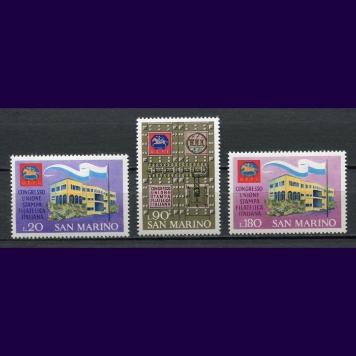 MİMARİ-FİLATELİ SERGİSİ-1971 SAN MARINO-DAMGASIZ MNH TAM SET