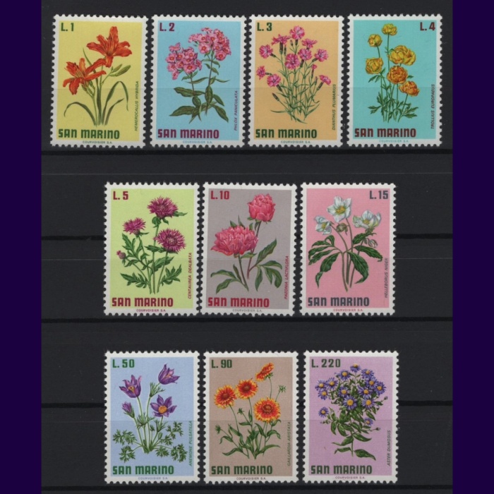 ÇİÇEKLER-1971 SAN MARINO-DAMGASIZ MNH TAM SET