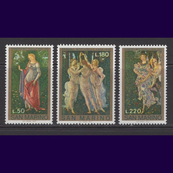 TABLOLAR-1972 SAN MARINO-DAMGASIZ MNH TAM SET
