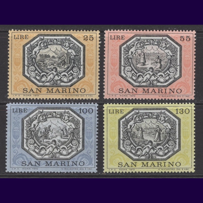 TABLOLAR-1972 SAN MARINO-DAMGASIZ MNH TAM SET