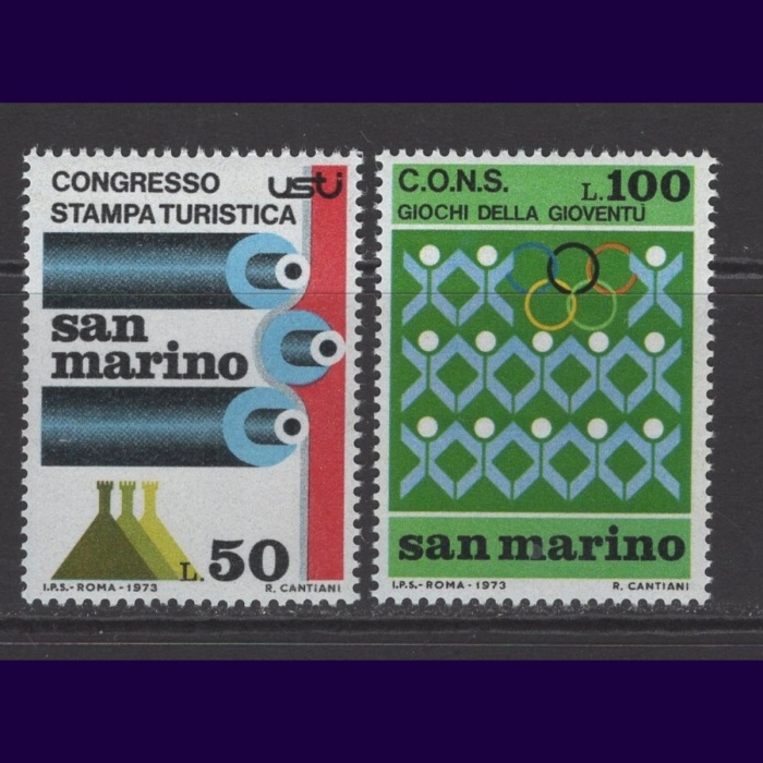 TURİZM-SPOR-1973 SAN MARINO-DAMGASIZ MNH TAM SET