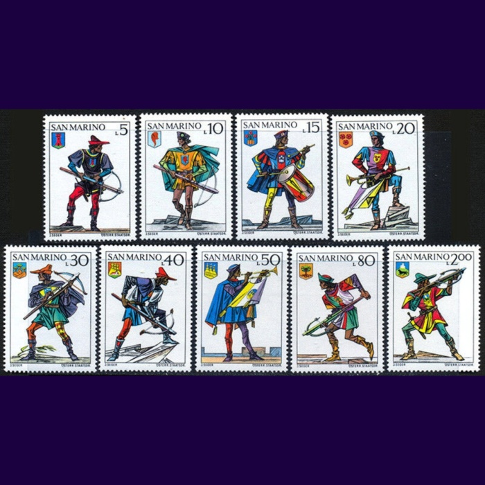 KLASİK ASKERİ ÜNİFORMALAR-1973 SAN MARINO-DAMGASIZ MNH TAM SET