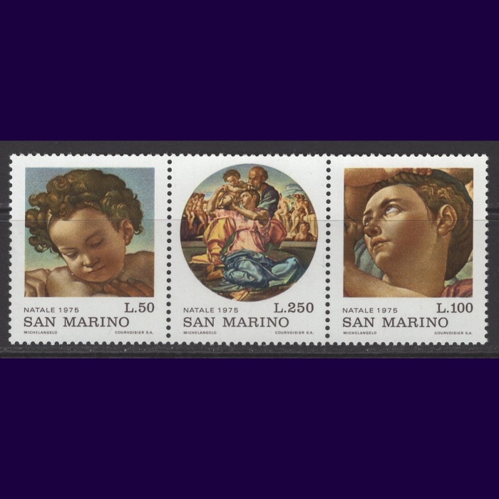 TABLOLAR-NOEL-1975 SAN MARINO-DAMGASIZ MNH TAM SET