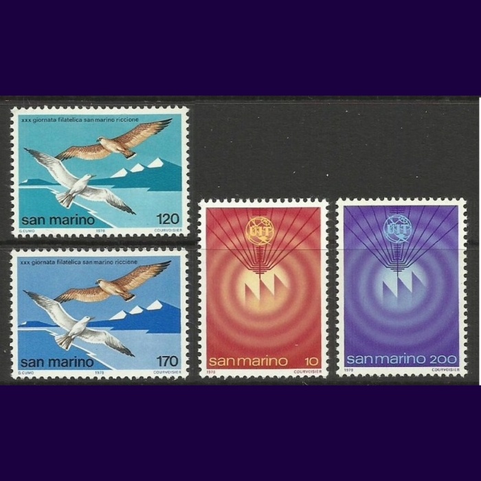 KUŞLAR-UIT İLETİŞİM-1978 SAN MARINO-DAMGASIZ MNH TAM SET