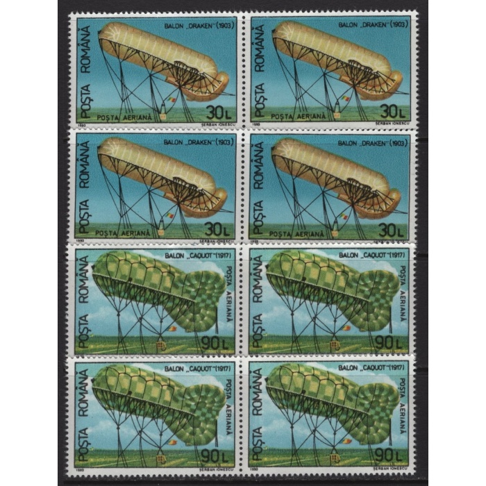 HAVACILIK-1993 ROMANYA-4 ADET DAMGASIZ MNH TAM SET