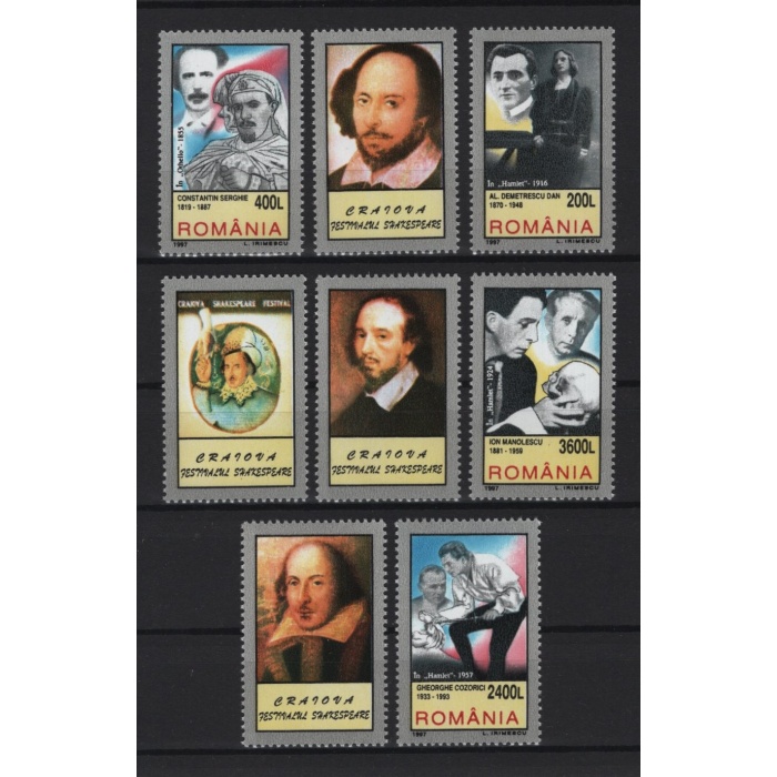 SHAKESPEARE-1997 ROMANYA-DAMGASIZ MNH TAM SET