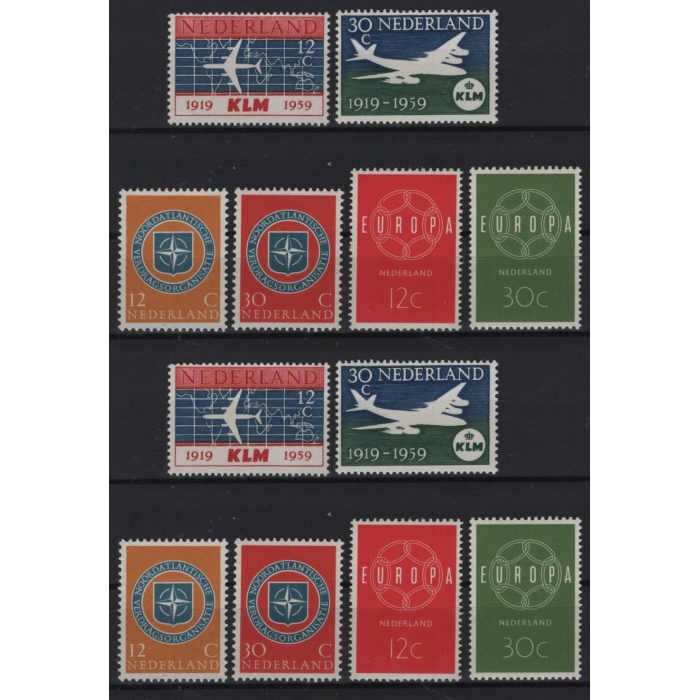 KLM-NATO-CEPT-1959 HOLLANDA-DAMGASIZ MNH TAM SETLER