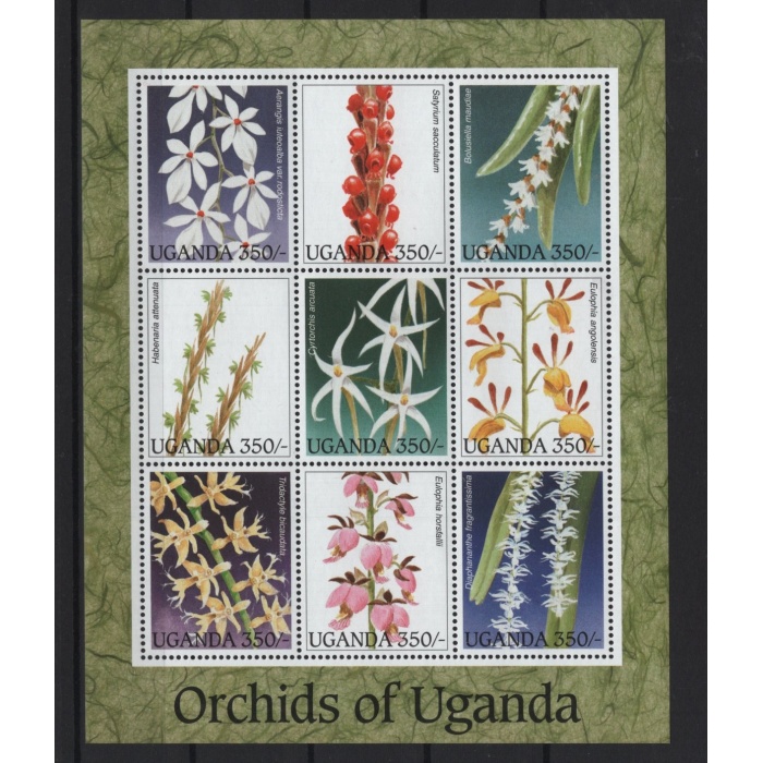 ÇİÇEKLER-ORKİDELER-1995 UGANDA-DAMGASIZ MNH BLOK
