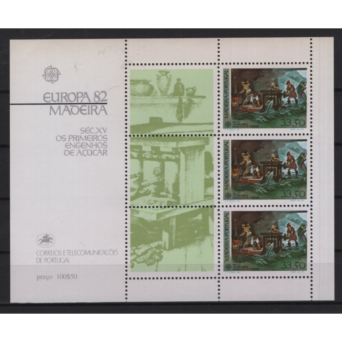 AVRUPA CEPT-1982 MADEIRA-DAMGASIZ MNH BLOK