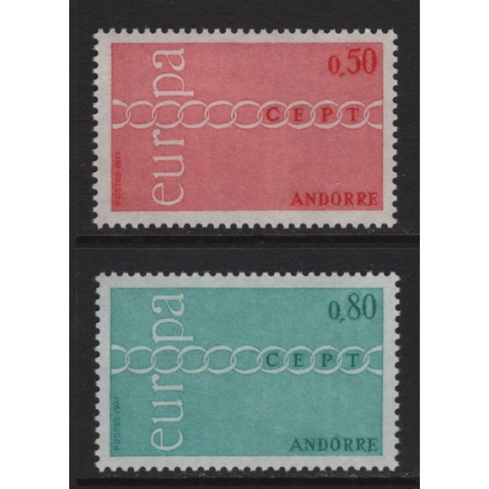 1971 AVRUPA CEPT-ANDORRA-DAMGASIZ MNH TAM SET-MICHEL KD: 20 EURO
