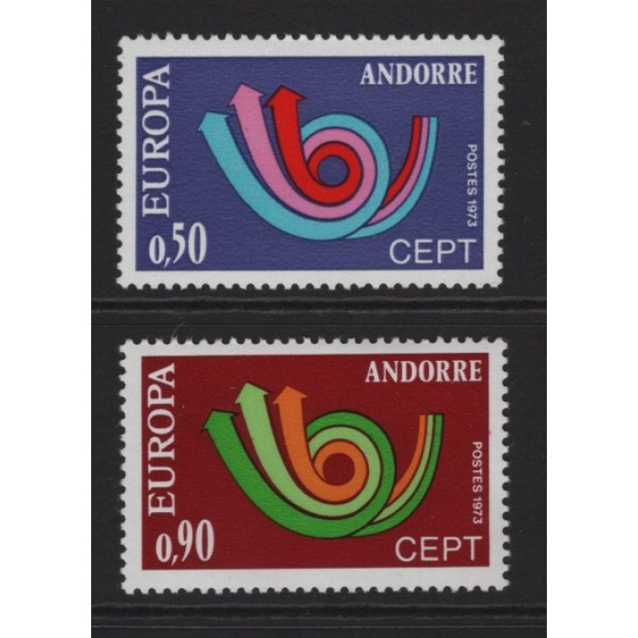 1973 AVRUPA CEPT-FRANSIZ ANDORRA-DAMGASIZ MNH TAM SET-MICHEL KD: 20 EURO