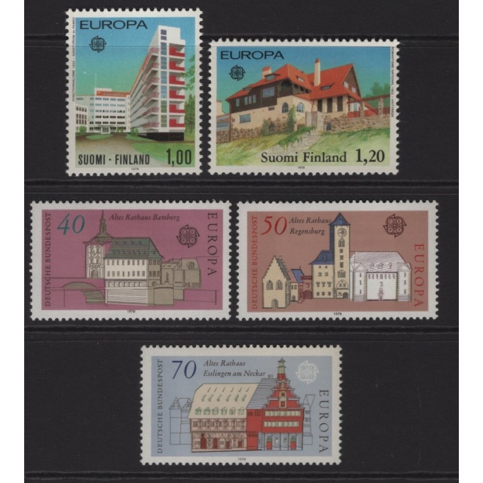 1978 AVRUPA CEPT-FİNLANDİYA VE ALMANYA-DAMGASIZ MNH TAM SETLER-KD: 15 EURO