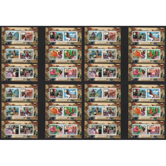 CEPT HATIRASI-2005 GİNE-4 X 6 ADET DAMGASIZ MNH BLOK-MICHEL KD: 200 EURO