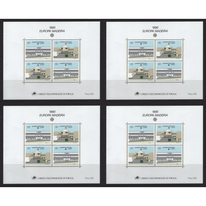 AVRUPA CEPT-1990 MADEIRA-4 ADET DAMGASIZ MNH BLOK