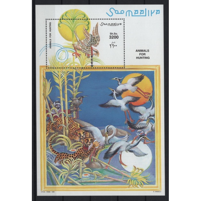 KUŞLAR-HAYVANLAR-1999 SOMALYA-DAMGASIZ MNH BLOK