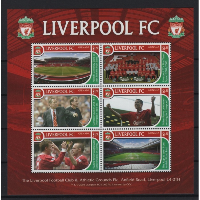 LIVERPOOL FC-2002 GRENADA-DAMGASIZ MNH BLOK