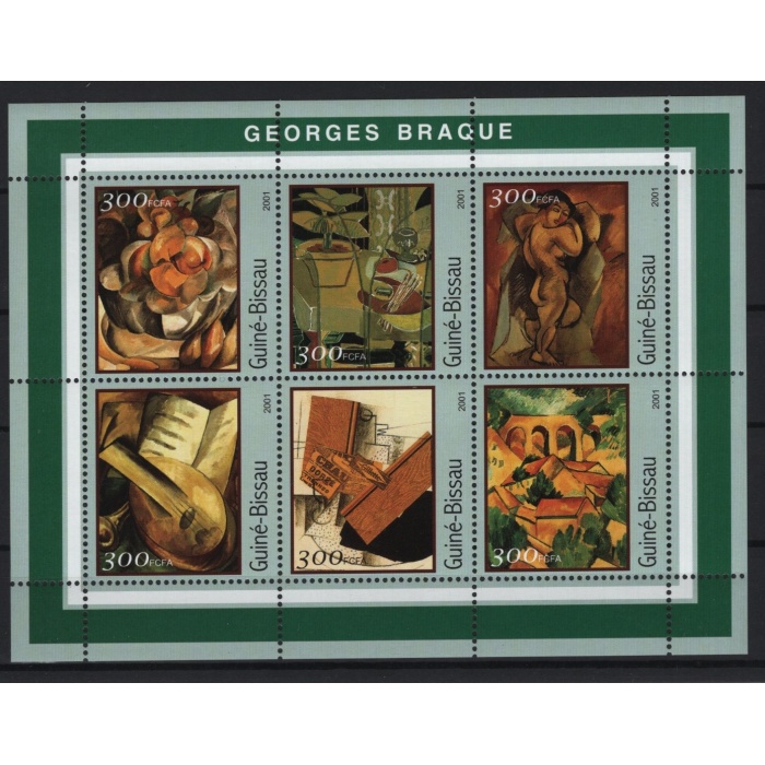 TABLOLAR-GEORGES BRAQUE-2001 GİNE BISSAU-DAMGASIZ MNH BLOK