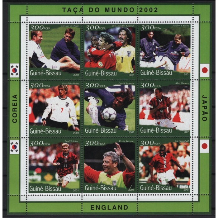 FUTBOL-İNGİLTERE MİLLİ TAKIMI-2001 GİNE BISSAU-DAMGASIZ MNH BLOK