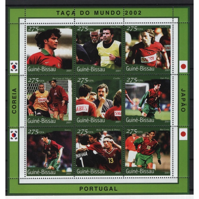 FUTBOL-PORTEKİZ MİLLİ TAKIMI-2001 GİNE BISSAU-DAMGASIZ MNH BLOK