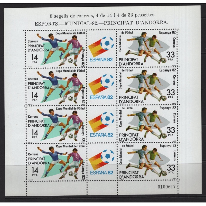 FUTBOL-1982 İSPANYOL ANDORRA-DAMGASIZ MNH KLEINBOGEN