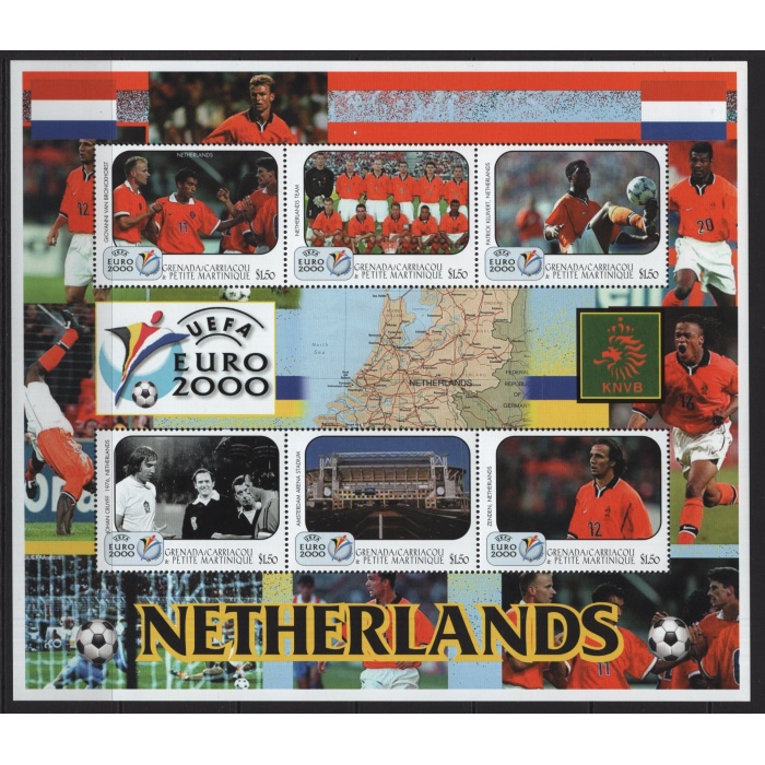 FUTBOL-HOLLANDA MİLLİ TAKIMI-2000 GRENADA-DAMGASIZ MNH BLOK