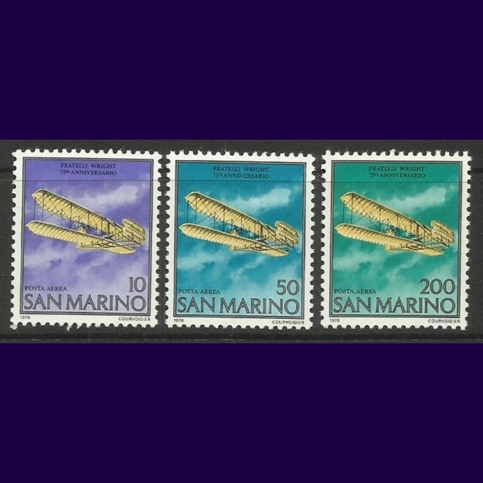 HAVACILIK-1978 SAN MARINO-DAMGASIZ MNH TAM SET