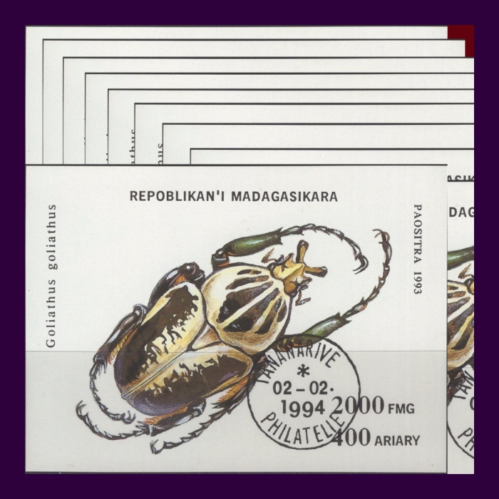 BÖCEKLER-1994 MADAGASKAR-10 ADET DAMGALI/ CTO BLOK