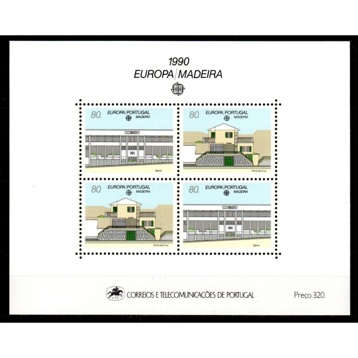 AVRUPA CEPT-1990 MADEIRA-DAMGASIZ MNH BLOK-MICHEL KD: 12 EURO
