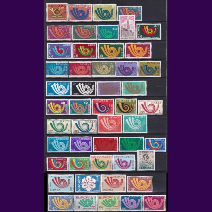 1973 AVRUPA CEPT-DAMGASIZ MNH TAM YIL SETİ-MICHEL KD: 110 EURO