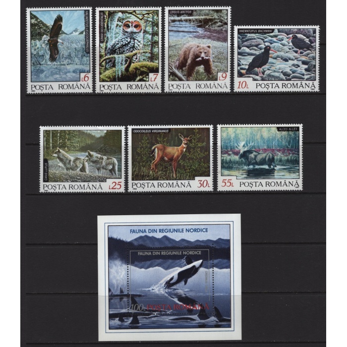 HAYVANLAR-1992 ROMANYA-DAMGASIZ MNH TAM SET + BLOK