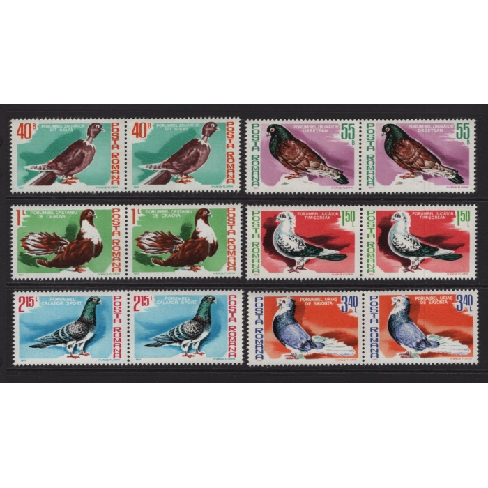 KUŞLAR-GÜVERCİNLER-1981 ROMANYA-DAMGASIZ MNH PER TAM SET