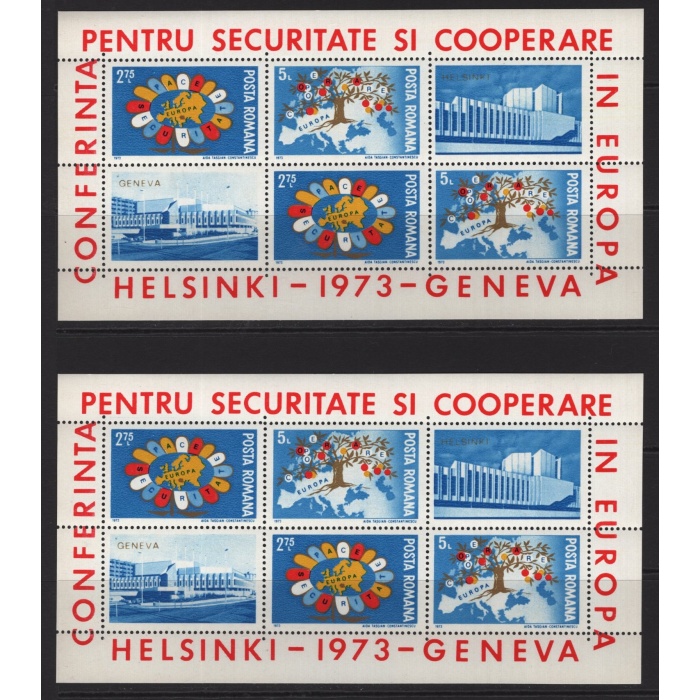 AVRUPA GÜVENLİK KONFERANSI-1973 ROMANYA-2 ADET DAMGASIZ MNH BLOK