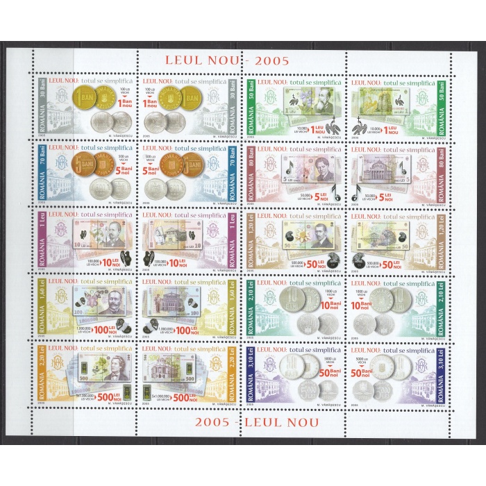 YENİ PARA BİRİMİ-2005 ROMANYA-DAMGASIZ MNH KLEINBOGEN