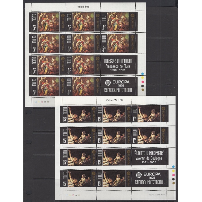 AVRUPA CEPT-1975 MALTA-DAMGASIZ MNH 10LU KLEINBOGEN TAM SET