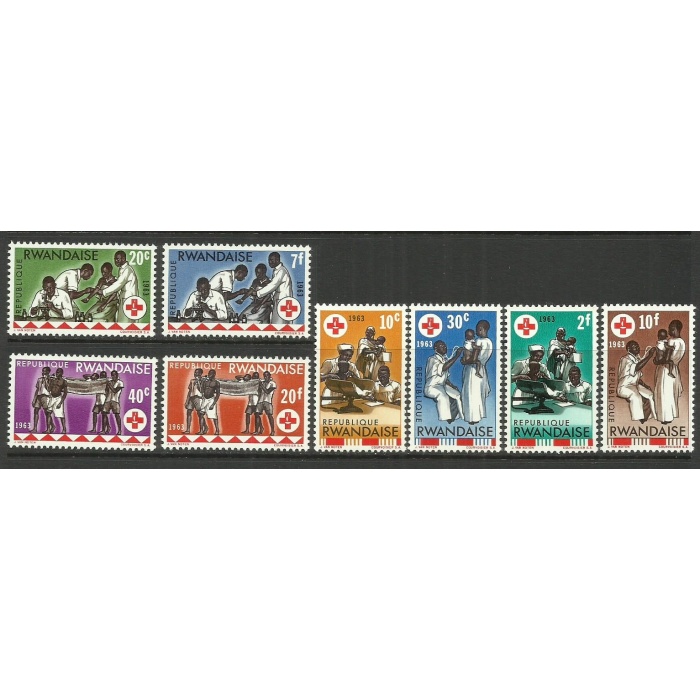 KIZILHAÇ-1963 RWANDA-DAMGASIZ MNH TAM SET