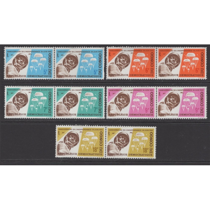 HAVACILIK-1965 KONGO-DAMGASIZ MNH PER TAM SET
