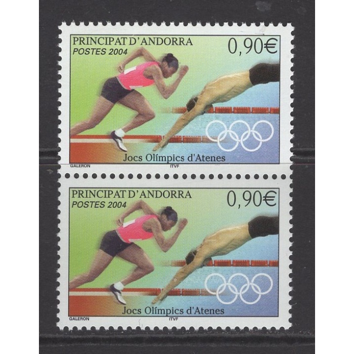 OLİMPİYATLAR-2004 ANDORRA-DAMGASIZ MNH PER TAM SET-NOMİNAL: 1,80 EURO