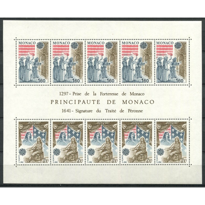 AVRUPA CEPT-1982 MONAKO-DAMGASIZ MNH BLOK