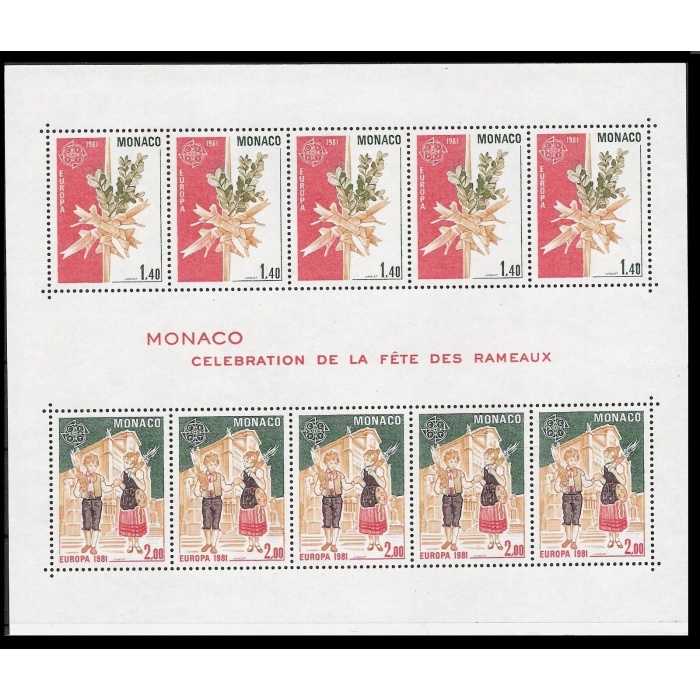 AVRUPA CEPT-1981 MONAKO-DAMGASIZ MNH BLOK