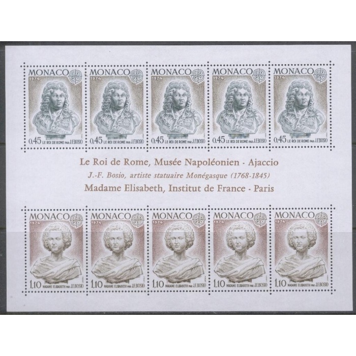 AVRUPA CEPT-1974 MONAKO-DAMGASIZ MNH BLOK