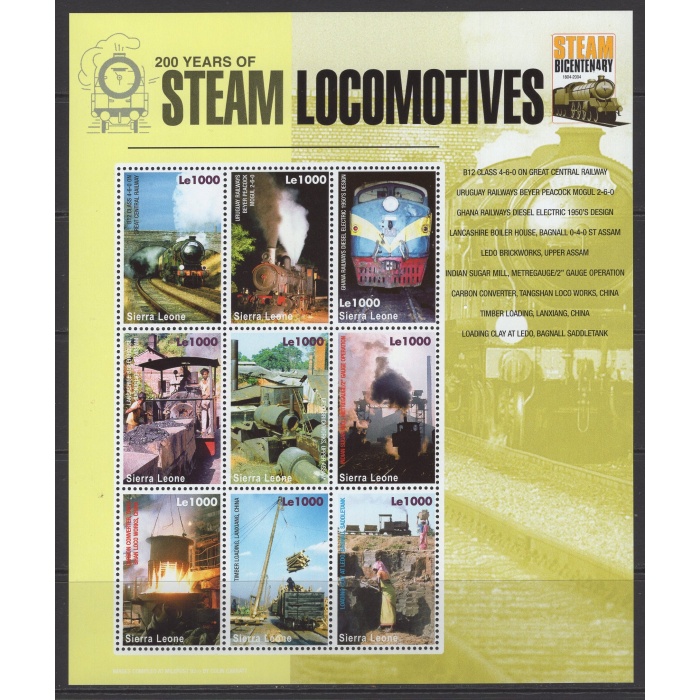 TRENLER-2004 SIERRA LEONE-DAMGASIZ MNH BLOK