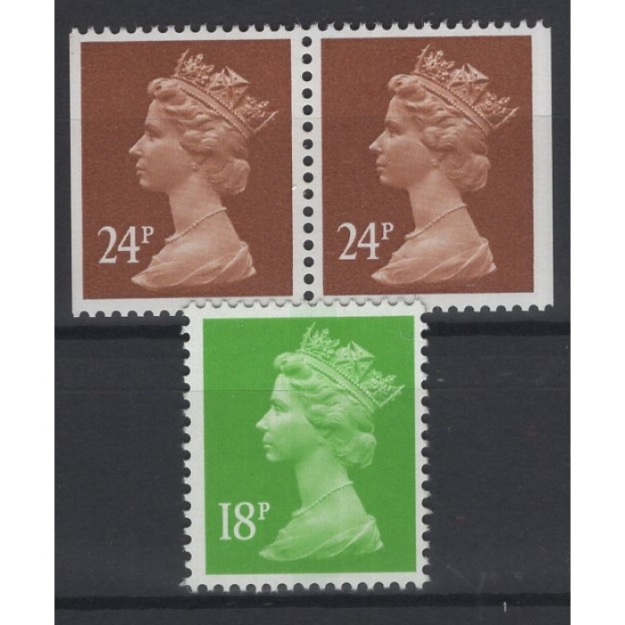 MACHINES SÜREKLİ SERİ-1992 İNGİLTERE-DAMGASIZ MNH TAM SET-NOMİNAL: £ 0.62