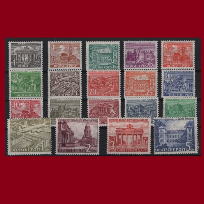 SÜREKLİ SERİ-1949 BERLİN (# 42/ 60)-DAMGASIZ MH TAM SET (ŞARNİYER İZLİ)-MNH İÇİN KD: 750 EURO