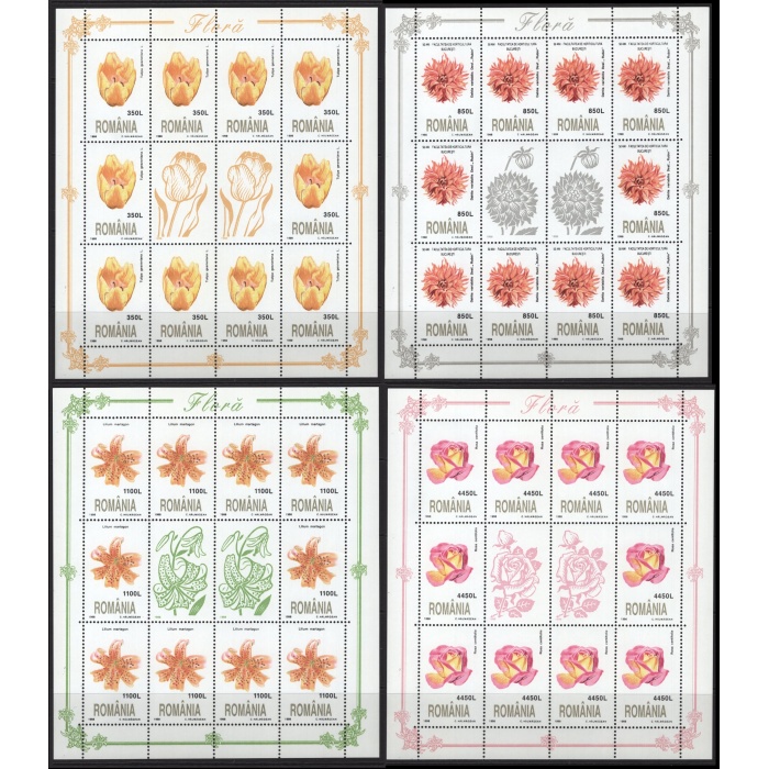 ÇİÇEKLER-2008 ROMANYA-DAMGASIZ MNH KLEINBOGEN TAM SET-MICHEL KD: 30 EURO