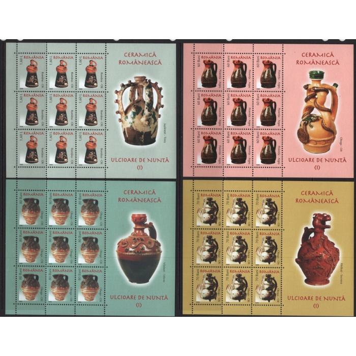 SERAMİK SANATI-2006 ROMANYA-DAMGASIZ MNH 9LU TABAKA TAM SET-MICHEL KD: 27 EURO